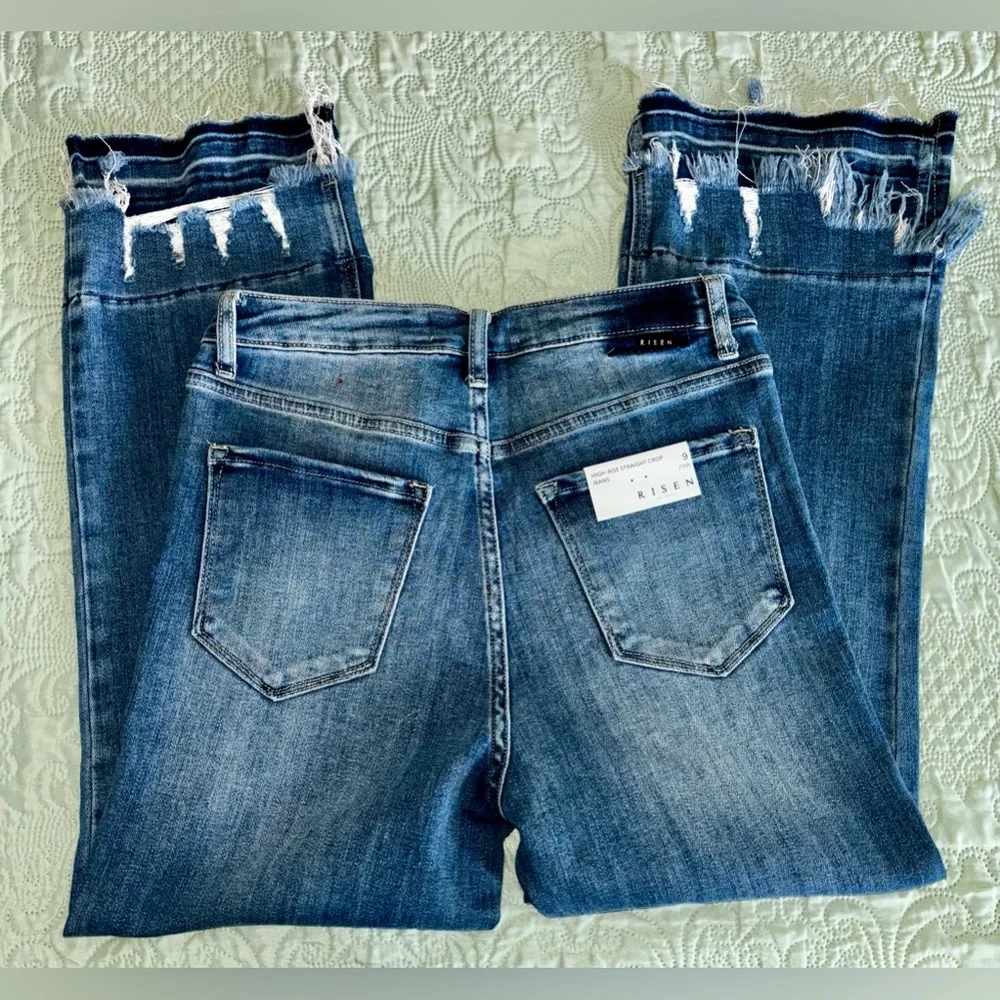 *NWT Risen High-Rise Straight Crop Jeans - Picture 5 of 7